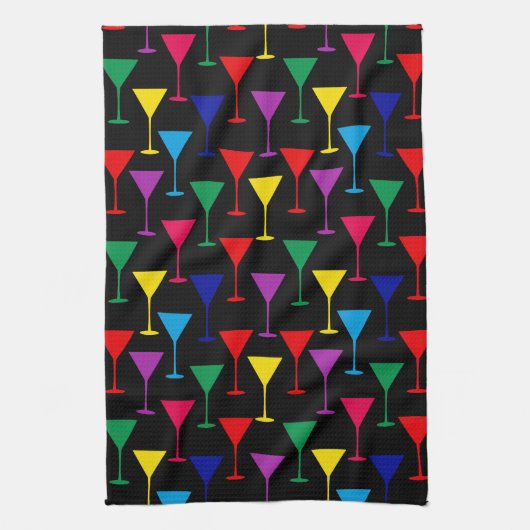 Colorful Martini Cocktail Pattern Geschirrtuch (Vertikal)