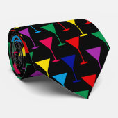 Colorful Martini Cocktail Pattern Krawatte (Gerollt)