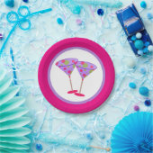 Colorful Martini Glasses Party Pappteller (Party)