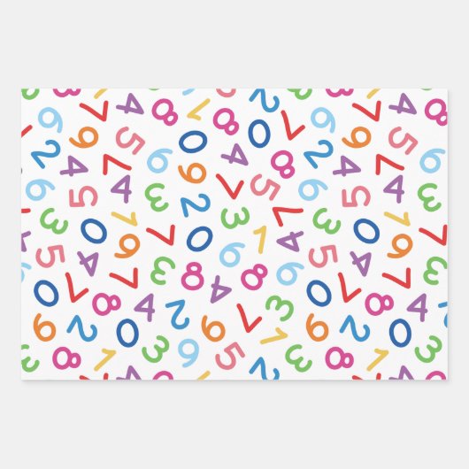 Colorful Math & School Numbers & Clips Geschenkpapier Set (Vorderseite 3)