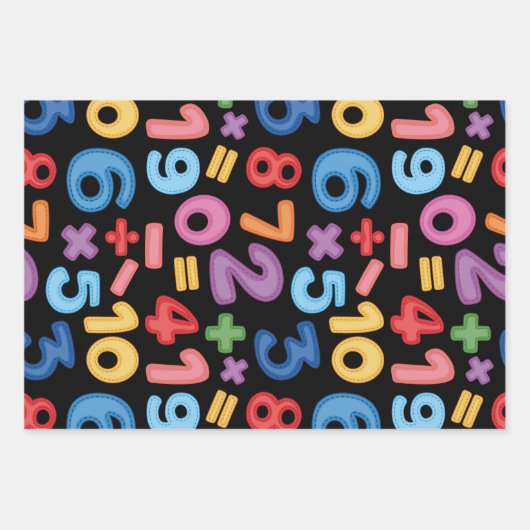 Colorful Math & School Numbers & Clips Geschenkpapier Set (Vorderseite 2)