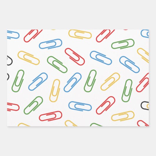 Colorful Math & School Numbers & Clips Geschenkpapier Set (Vorderseite)
