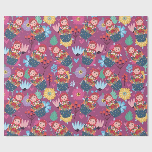 Colorful Matreshka Geschenkpapier (Flach)