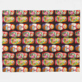 Colorful Matryoshka Dolls Fleece Blanket (Vorderseite (Horizontal))