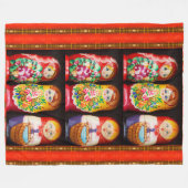 Colorful Matryoshka Dolls Fleece Blanket (Vorderseite (Horizontal))