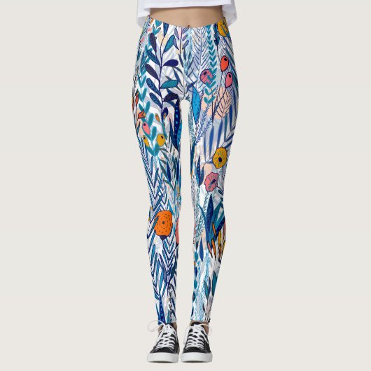 Colorful Maximalist Garden Leggings (Vorderseite)