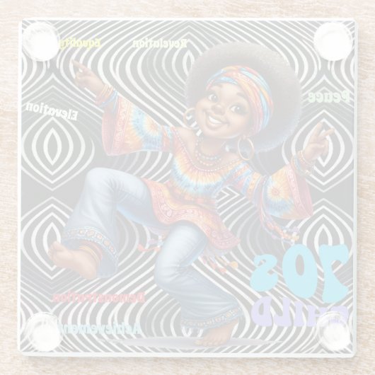 Colorful-Me Hippie Chic 70er Child Untersetzer (Rückseite)