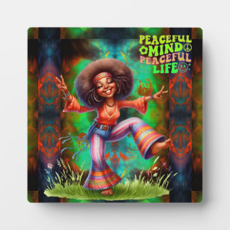 Colorful Me Hippie Chic Peace Plaque mit Easel Fotoplatte