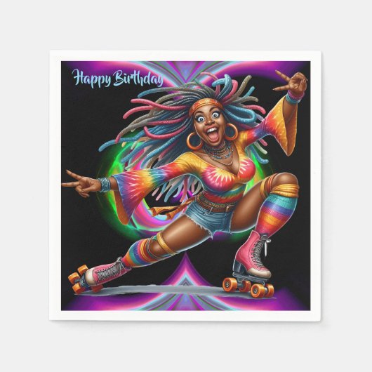 Colorful-Me Hippie Chic Skater Paper Napkin Serviette (Vorderseite)