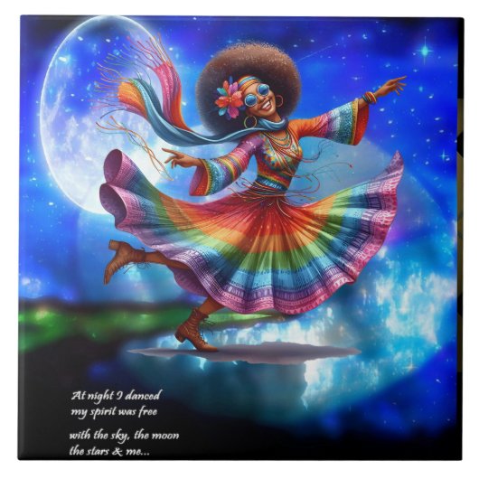 Colorful-Me Hippie Chic Tanz Keramik Tile Fliese (Vorderseite)