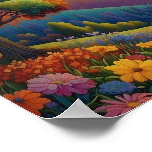 Colorful Meadow Art Poster (Ecke)