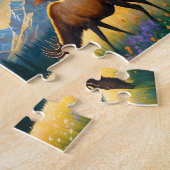 Colorful Meadow Elk with Flowers Art Puzzle (Seite)