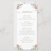 Colorful Meadow Flower Rustic Wedding Menu Card (Vorderseite)