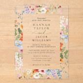 Colorful Meadow Wildflower Wedding Acryleinladungen (Vorderseite)