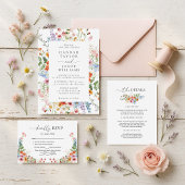 Colorful Meadow Wildflower Wedding  Einladung