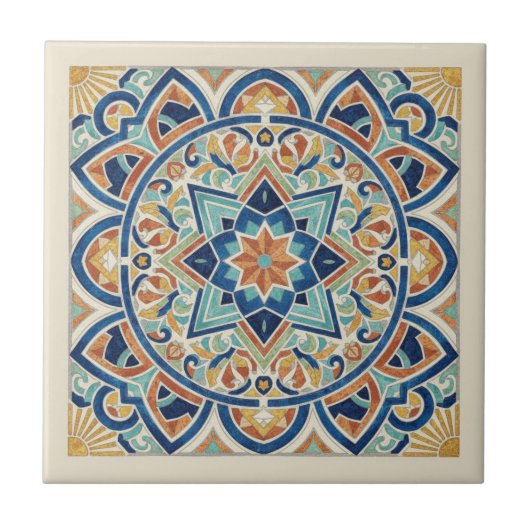 Colorful Mediterranean Pattern Pat#1 ID1195 Fliese (Vorderseite)