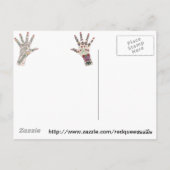 Colorful Mehndi Hand Postkarte (Rückseite)