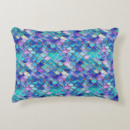 Colorful Mermaid Scales Pattern Little Girls Dekokissen