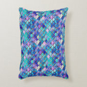 Colorful Mermaid Scales Pattern Little Girls Dekokissen (Vorderseite(Vertikal))