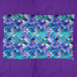 Colorful Mermaid Scales Pattern Little Girls Kissenbezug