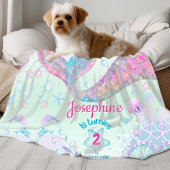 Colorful Mermaid second birthday Fleecedecke