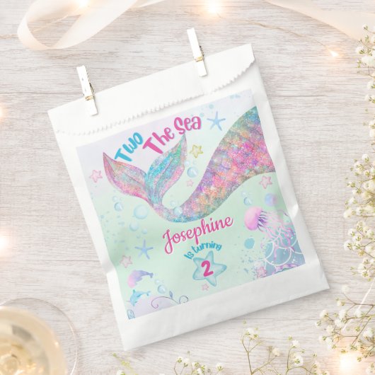 Colorful Mermaid second birthday Geschenktütchen (Ausgeschnitten)