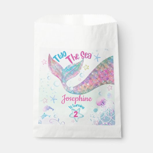 Colorful Mermaid second birthday Geschenktütchen (Vorderseite)