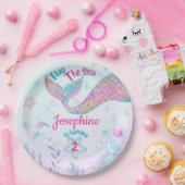 Colorful Mermaid second birthday Pappteller (Party)