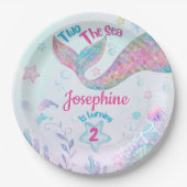 Colorful Mermaid second birthday Pappteller (Vorderseite)