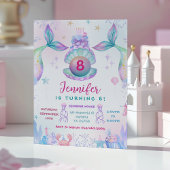 Colorful Mermaid Tail Birthday Invitation Einladung