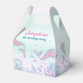 Colorful Mermaid watercolor birthday Geschenkschachtel (Rückseite)