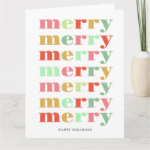 Colorful merry christmas greeting card 