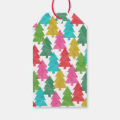 Colorful Merry Christmas Photo | Trees Back Geschenkanhänger (Rückseite)