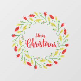 Colorful Merry Christmas Whimsical Typography Fensteraufkleber