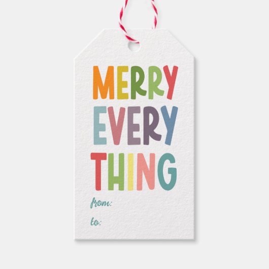 Colorful Merry Everything Inclusive cute Geschenkanhänger (Vorderseite)