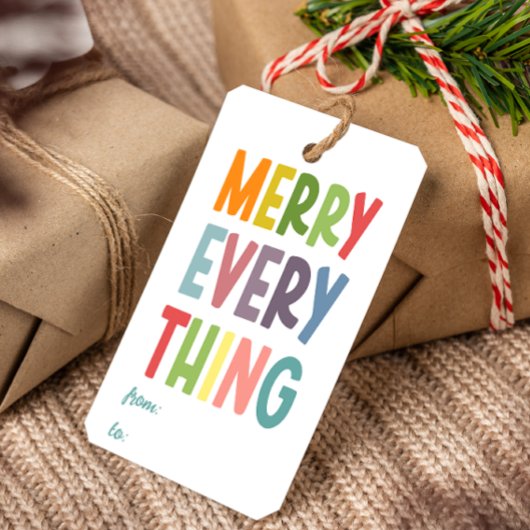 Colorful Merry Everything Inclusive cute Geschenkanhänger