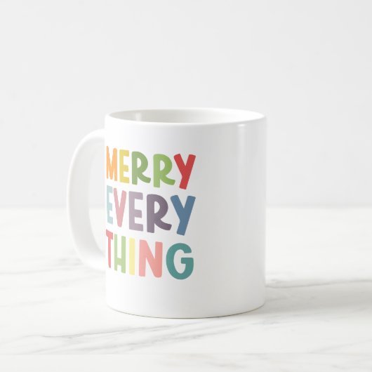 Colorful Merry Everything Inclusive Holiday custom Kaffeetasse (Vorderseite Links)