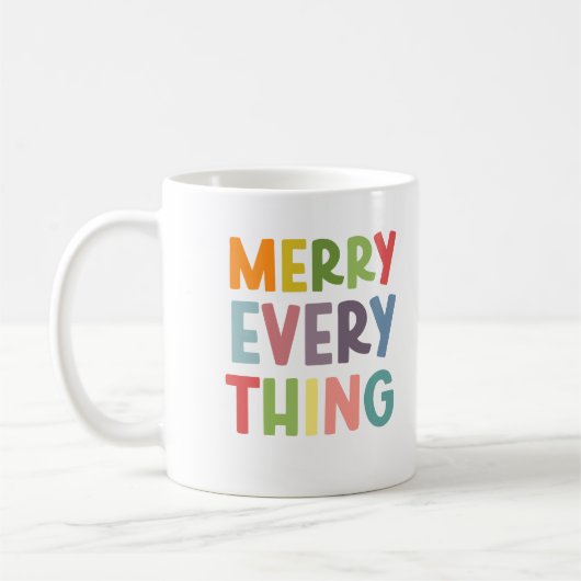 Colorful Merry Everything Inclusive Holiday custom Kaffeetasse (Links)
