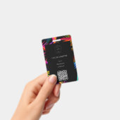 Colorful Messy Black Base Mitarbeiter Name Ausweis (Handheld)