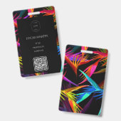 Colorful Messy Black Base Mitarbeiter Name Ausweis (Vorder- & Rückseite)