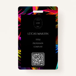 Colorful Messy Black Base Mitarbeiter Name Ausweis