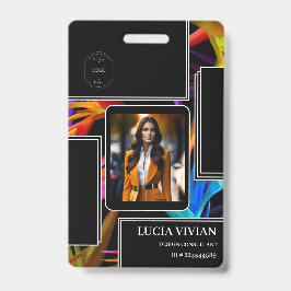 Colorful Messy Black Tropical Foto Name des Mitarb Ausweis