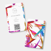 Colorful Messy Tropical Employee Name Ausweis (Front & Back)