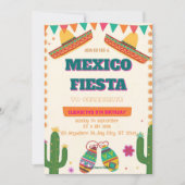 Colorful Mexican Fiesta Birthday  Invitation Einladung (Vorderseite)