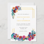 Colorful Mexican Fiesta Blume Wedding Einladung (Vorderseite)