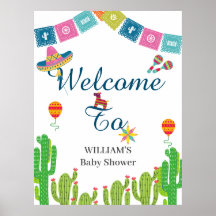 Colorful Mexican Fiesta Cactus Baby Shower