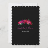Colorful Mexican pink floral wedding black Einladung (Rückseite)