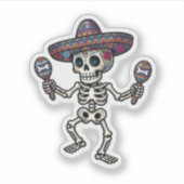 Colorful Mexican Skeleton Aufkleber (Vorderseite)