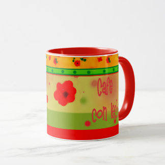 Colorful Mexican Theme Green Red Orange Mug Tasse