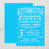 Colorful Mexican Wedding Papel Picado Einladung (Vorne/Hinten)